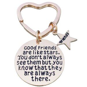 Best Friends Keychain-Rose Gold Good Friends Keychain- Friend Jewelry